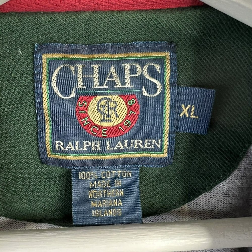 Vintage 90s Chaps Ralph Lauren Rugby Over Print Sports Polo Mens Size XL Rare - Picture 6 of 10